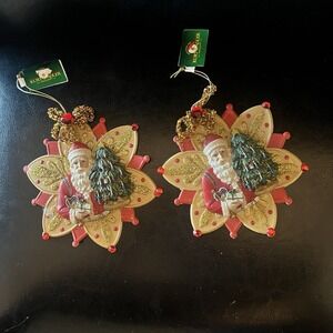 Kurt Adler Christmas Ornament 2006 John Grossman Collection Set Of 2